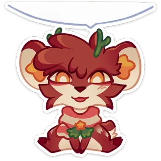 😃 65041f66 漫画, 鹿, 動物, 可愛い, ホリデー, クリスマス, ステッカー telegram sticker