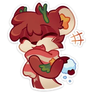 🤭 ee518de1 動物, ステッカー, 漫画, かわいい, 雪玉, マフラー telegram sticker