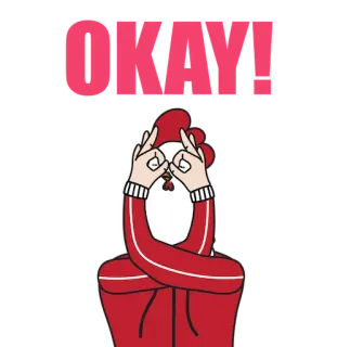 👌 8c42d46d OKAY! 好的, 同意, 赞同, 可爱, 角色, 插画 telegram sticker