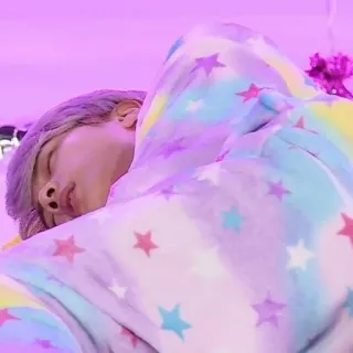 🐹 7f033d5e sleeping, person, stars, hoodie, rainbow, pastel, tired telegram sticker