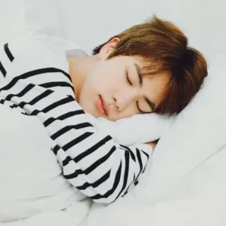 🐹 a61404a4 Jin sleeping, idol, celebrity, person, sleep, male telegram sticker