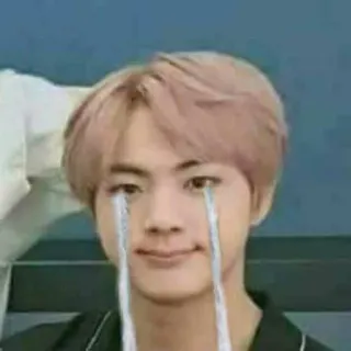 🐹 dba13d2d Jin crying, K-pop, idol, meme, sad telegram sticker