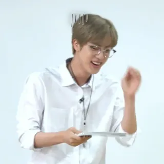 🐹 e8869ce4 Jin man, smiling, eyeglasses, kpop, singer, bts telegram sticker