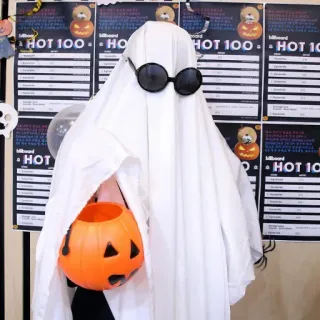 🐹 eca9b4c1 ghost, halloween, costume, spooky, holiday telegram sticker