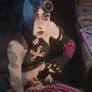 🦋 2a7df67b Jinx Arcane jinx, arcane, personaggio, videogioco, league of legends telegram sticker