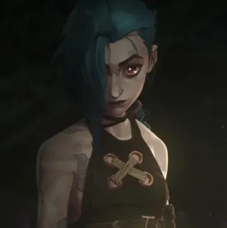 🦋 7fb1cfc9 Jinx Arcane Jinx, Arcane, Netflix, League of Legends, Personaggio telegram sticker