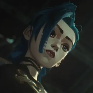 ❄️ 873af442 Jinx Arcane anime, Jinx, capelli blu, Arcane, League of Legends telegram sticker