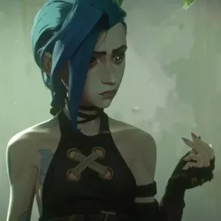 🦋 b9e56f4c Jinx Arcane jinx, arcane, league of legends, personaggio, animazione, fantasy telegram sticker