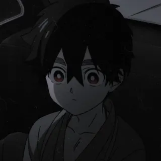 ☠ 5d288a85 Аниме, Мальчик, Ребенок, Красные глаза, Темные волосы whatsapp sticker