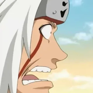 ☁️ a5744f9e Jiraiya Naruto อนิเมะ, ตัวละคร, จิไรยะ, นารูโตะ, ใบหน้า, ตกใจ whatsapp sticker