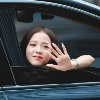 🦋 262afbc3 phụ nữ, xe hơi, cửa sổ, người, vẫy tay, mỉm cười telegram sticker