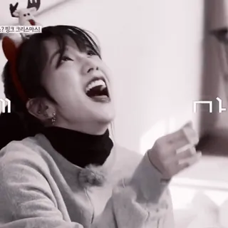 😝 06ef78ec 핑크 크리스마스! Frau, Weihnachten, fröhlich, Person, Rentier, Stirnband telegram sticker