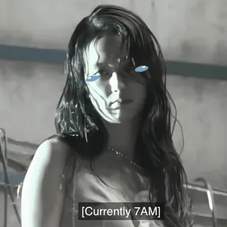 🎻 455395be Currently 7AM утро, время, 7 утра, черно-белый, человек telegram sticker