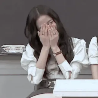 🥟 acfa8687 wanita, tangan, wajah, sembunyi, tertawa, emosi whatsapp sticker