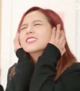 🌧 d952dcd0 mujer, expresión, estrés, manos, orejas whatsapp sticker