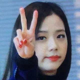 🌧 d9d57a17 persona, chica, mujer, paz, signo, coreano whatsapp sticker