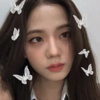 🦋 3799b2b7 mulher, borboletas, beleza, retrato, asiática, menina telegram sticker