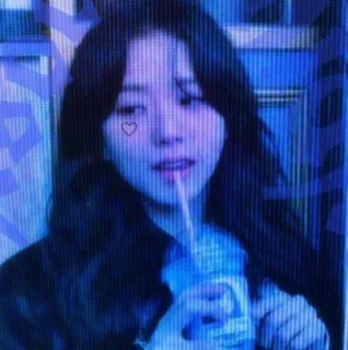 ☺️ 7f87211b garota, retrato, coração, bebendo, azul telegram sticker