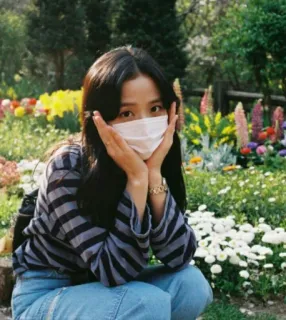 ☺️ e4468f32 Jisoo Jisoo, Blackpink, Kpop, Pop coreano, Garota, Máscara, Casual, Fofa telegram sticker