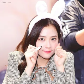 💙 ca995e9b Jisoo Jisoo, Blackpink, K-pop, Idol, Cantora, Orelhas de coelho telegram sticker