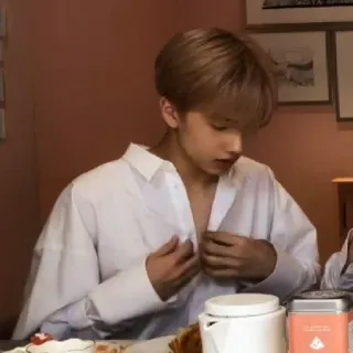 🤡 4a48c1c6 người, áo sơ mi trắng, trong nhà, nam, bàn telegram sticker