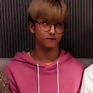 🙄 f70938a2 người, kính, áo hoodie hồng, biểu cảm, chân dung, meme telegram sticker