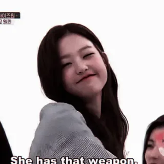 ⛄️ 886d3f76 She has that weapon. kpop, น่ารัก, ผู้หญิง, อาวุธ, ตลก telegram sticker