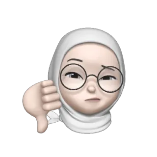 🦴 d620b9fe 싫어요, 싫음, 이모티콘, 아바타, 히잡, 무슬림 telegram sticker