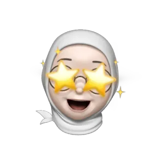 🦴 f11696fa 이모티콘, 얼굴, 별, 히잡, 이슬람 telegram sticker