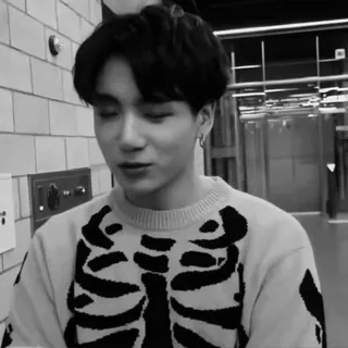 🎯 8e293978 person, man, sweater, black and white, skeleton, style, fashion whatsapp sticker