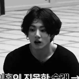 🎯 a716b64b 이호이 지믓하 순럐 kpop, korean, person, black and white whatsapp sticker