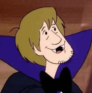 🐶 2d0181d1 Shaggy Rogers Scooby-Doo Мультфильм, Хэллоуин, Вампир, Смешной, Лохматый telegram sticker