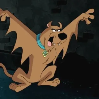 🐶 62ed9689 Scooby Doo мультфильм, собака, монстр, крылья, летучая мышь, скуби telegram sticker