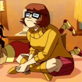 🐶 b7ce54db Velma Dinkley Scooby-Doo мультфильм, Велма, тайна, Скуби-Ду, очки telegram sticker