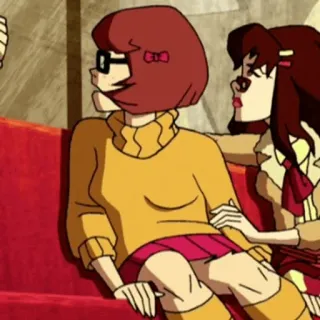 🐶 cd484bc3 Velma Dinkley Scooby Doo велма, скуби ду, мультфильм, тайна, очки, друг telegram sticker