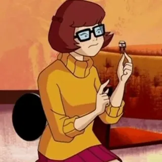 🐶 d5d72cac Velma Dinkley Scooby-Doo Мультфильм, Персонаж, Ботан, Умный, Очки telegram sticker