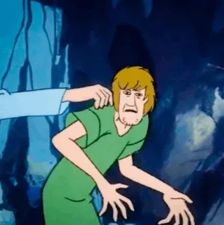 🐶 d737bc92 Shaggy Rogers Scooby-Doo Мультфильм, Тайна, Испуганный, Лохматый, Собака telegram sticker