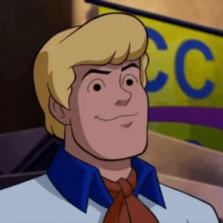 🐶 f29925ae Fred Jones Scooby Doo мультфильм, блондинка, Фред, тайна, Скуби telegram sticker