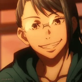☺️ 3c05495e Yuko Ozawa Jujutsu Kaisen @HAWKS Anime, Charakter, Brille, Lächeln, Jujutsu Kaisen telegram sticker