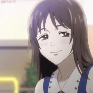 ☺️ 81c9ea0b Anime, Mädchen, lächelnd, Animation, Charakter telegram sticker