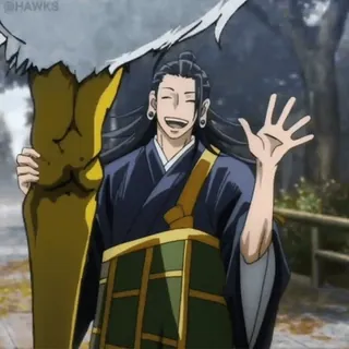 👋 e2949d75 Suguru Geto Jujutsu Kaisen Anime, Charakter, Jujutsu Kaisen, Suguru Geto, lächeln, winken telegram sticker