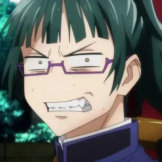 ➿ 84b089c8 Maki Zenin Jujutsu Kaisen anime, jujutsu kaisen, maki zenin, character, angry telegram sticker