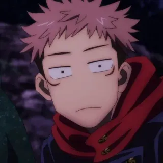 ➿ 9fb5213b Yuji Itadori Jujutsu Kaisen anime, jujutsu kaisen, yuji itadori, character, japanese animation telegram sticker