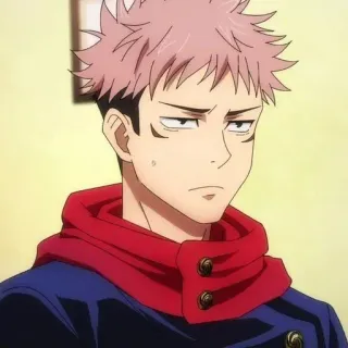 ➿ b247faf5 Yuji Itadori Jujutsu Kaisen anime, jujutsu kaisen, yuji itadori, manga, pink hair, character telegram sticker