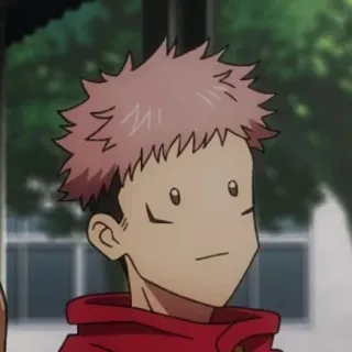 ➿ e4ecaba6 Yuji Itadori Jujutsu Kaisen anime, jujutsu kaisen, yuji itadori, character, portrait, manga telegram sticker