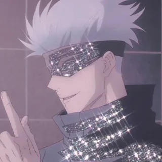 ✨ be62399e Satoru Gojo Jujutsu Kaisen 动漫, 咒术回战, 五条悟, 闪光, 中指 whatsapp sticker