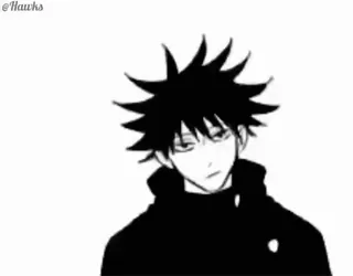 🖕 31715ea2 Megumi Fushiguro Jujutsu Kaisen anime, manga, Megumi Fushiguro, Jujutsu Kaisen, black and white, character telegram sticker