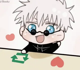 ❤️ 82a43144 Satoru Gojo Jujutsu Kaisen anime, chibi, cute, fanart, gojo, satoru, recycle telegram sticker