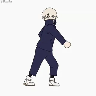 🕺 c9b6bbea anime, kartun, karakter, berjalan, figur telegram sticker