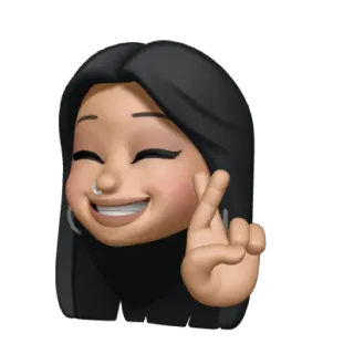 😋 25a2455b Memoji, อิโมจิ, โชคดี, ขอให้โชคดี, การ์ตูน, มีความสุข, ผู้หญิง telegram sticker